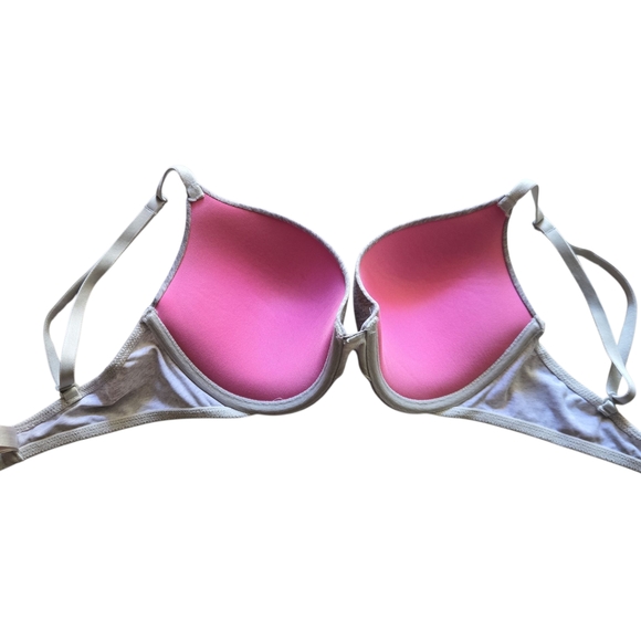 PINK Victoria's Secret Wear Everywhere Push Up Heather Gray Bra ~32D - Picture 4 of 10